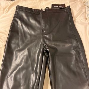 Faux leather pants